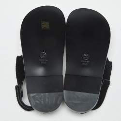 Pre Owned Chanel Black Tweed Dad Slingack Flat Sandals Size 39