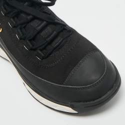 Pre Owned Chanel Black Fabric and Leather CC Low Top Sneakers Size 38