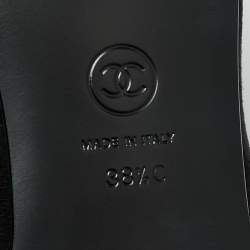 Pre Owned Chanel Mary Jane Size 38.5 Black Suede and Patent Leather Ballet Flats