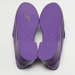 Pre Owned حذاء لوفر شانيل جلدي مبطن أرجواني سي سي بقفل دوراني حجم 36.5