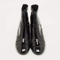 مملوكة مسبقًا Chanel CC Size 40 Black Patent Leather Ankle Length Boots
