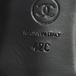 Pre Owned حذاء ماري جين فلات شانيل سي سي كنفس أسود مقاس 42