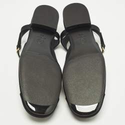 Pre Owned حذاء ماري جين فلات شانيل سي سي كنفس أسود مقاس 42