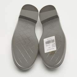 Pre Owned حذاء لوفرز شانيل سي سي جلد مبطن رمادي بقفل دوار مقاس 39.5