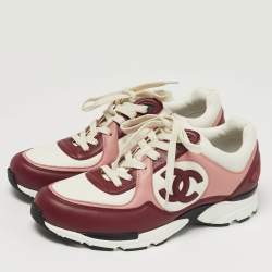 مملوكة مسبقًا Chanel CC Size 39.5 Multicolor Leather and Suede Lace Up Sneakers