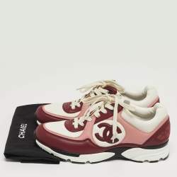 مملوكة مسبقًا Chanel CC Size 39.5 Multicolor Leather and Suede Lace Up Sneakers