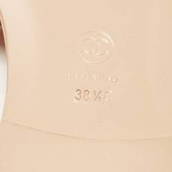 مملوكة مسبقًا شبشب شانيل سي سي جلدي زهري مسطح مقاس 38.5