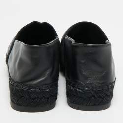 مملوكة مسبقًا حذاء إسبادريل شانيل كعب مسطح جلد مبطن سى سى أسود مقاس 41