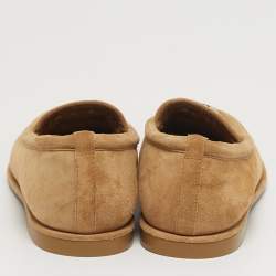 Pre Owned حذاء لوفرز شانيل سى سى شامواه بني مقاس 38.5