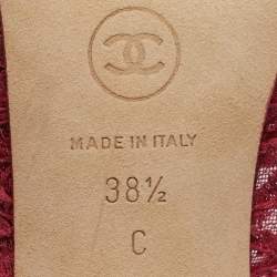 مملوكة مسبقًا حذاء كعب عالي شانيل سي سي كاميليا جلد أسود مقدمة مفتوحة مقاس 40