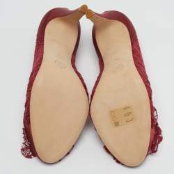 مملوكة مسبقًا حذاء كعب عالي شانيل سي سي كاميليا جلد أسود مقدمة مفتوحة مقاس 40