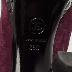 Pre Owned حذاء كعب عالي شانيل جلد وغروجرين أسود/فضي غطاء مقدمة مقاس 36