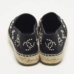 Pre Owned حذاء إسبادريل شانيل قماش أسود CC متشابك مقاس 42