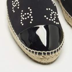 Pre Owned حذاء إسبادريل شانيل قماش أسود CC متشابك مقاس 42