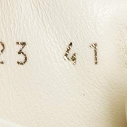 Pre Owned Chanel CC Size 41 White/Black Quilted Leather Combat Boots