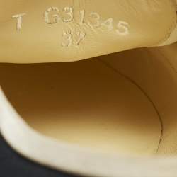 Pre Owned حذاء فلات إسبادريل شانيل غطاء مقدمة سي سي كانفاس وسويدي بيج/أورق كحلي مقاس 37