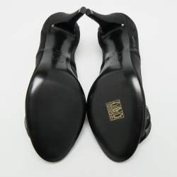 Pre Owned Chanel Camelia Size 37 Black Net Peep Toe Pumps