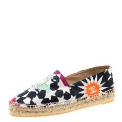 Pre Owned حذاء إسبادريل شانيل أوكتاغون كانفاس مطبوع متعدد الألوان مقاس 41