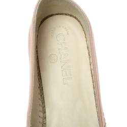 Chanel Beige Leather CC  Espadrille Flats Size 42