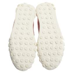 مملوكة مسبقًا حذاء رياضي شانيل ساتان وشبكة وجلد وردي/أبيض مقاس 38.5