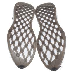 Pre Owned Chanel Black Mesh And Knit Fabric CC Sneakers Size 38