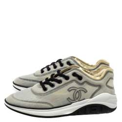 مملوكة مسبقًا حذاء رياضي شانيل سي سي شبكة أسود/ رمادي مقاس 40