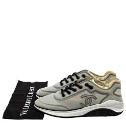 مملوكة مسبقًا حذاء رياضي شانيل سي سي شبكة أسود/ رمادي مقاس 40