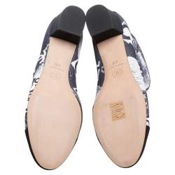Chanel Multicolor Logo Printed Suede and Fabric CC Cap Toe Ankle Boots Size 37
