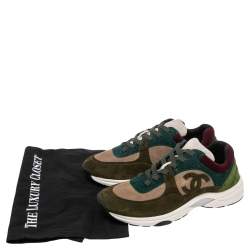 Pre Owned حذاء رياضي شانيل رباط علوي سويدي متعدد الألوان مقاس 38