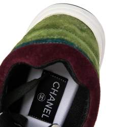 Pre Owned حذاء رياضي شانيل رباط علوي سويدي متعدد الألوان مقاس 38