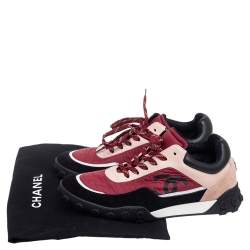 Pre Owned Chanel Multicolor Suede, Leather and Nylon CC Low Top Sneakers Size 39