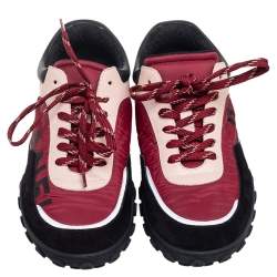 Pre Owned Chanel Multicolor Suede, Leather and Nylon CC Low Top Sneakers Size 39