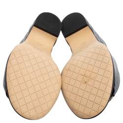 مملوكة مسبقًا Chanel Black Leather CC Wedge Mules Size 40