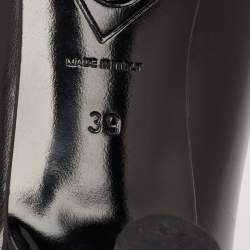 Pre Owned حذاء كعب عالي شانيل جلد أسود/بيج مقدمة مدببة مقاس 39