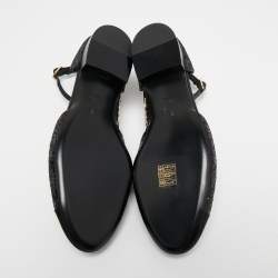 Chanel Black Sequins and Canvas CC Cap Toe Mary Jane Flats Size 39