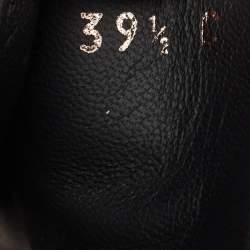 Chanel Black Leather and CC Fabric Cap Toe Chain Wedge Ankle Boots Size 39.5