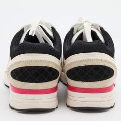 مملوكة مسبقًا Chanel Multicolor Suede and Mesh CC Low Top Sneakers Size 37.5