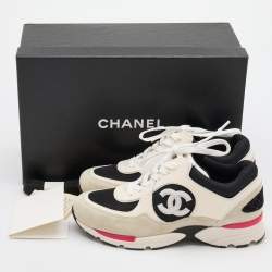 مملوكة مسبقًا Chanel Multicolor Suede and Mesh CC Low Top Sneakers Size 37.5
