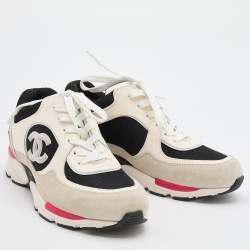 مملوكة مسبقًا Chanel Multicolor Suede and Mesh CC Low Top Sneakers Size 37.5