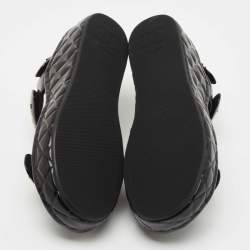 Chanel Black Leather CC Dad Flat Sandals Size 39