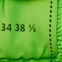 Pre Owned Chanel White/Neon Green Leather 22P Trainer Sneakers Size 38.5