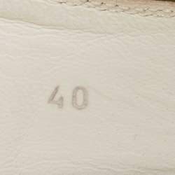 Pre Owned Chanel Green/White Canvas and Mesh  Slip On Sneakers Size 40