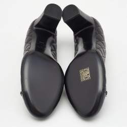 Pre Owned Chanel Black Quilted Leather and Patent Cap Toe Chain CC Pumps Size 39
