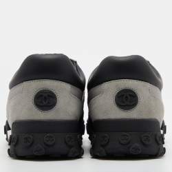 Pre Owned Chanel Multicolor Neoprene, Suede and Leather CC Low Top Sneakers Size 37
