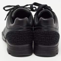 Pre Owned Chanel Black Leather CC Low Top Sneakers Size 39