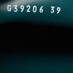 Pre Owned Chanel Dark Green Leather CC Platform Loafers Size 39