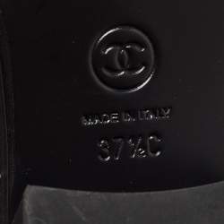 Chanel Black Quilted and Leather CC Ankle Boots Size 37.5