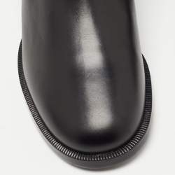 Chanel Black Quilted and Leather CC Ankle Boots Size 37.5