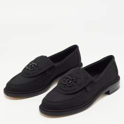 Chanel Black Canvas and Leather CC Mules Size 8.5/39 - Yoogi's Closet