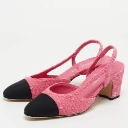 Chanel Spring 2004 Pink/Black Slingback Heels ○ Labellov ○ Buy
